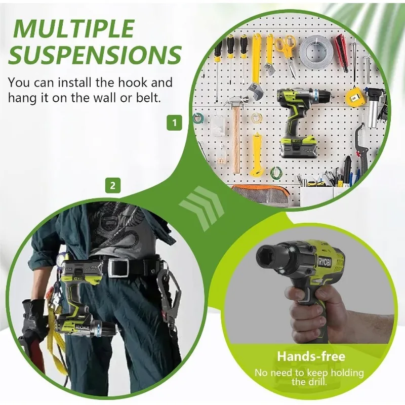 Drill Bit Holder Belt Hook Clip With Screws Kit For Ryobi/Ridgid Impact Driver Drill Holder Hooks Power Tool Accessories