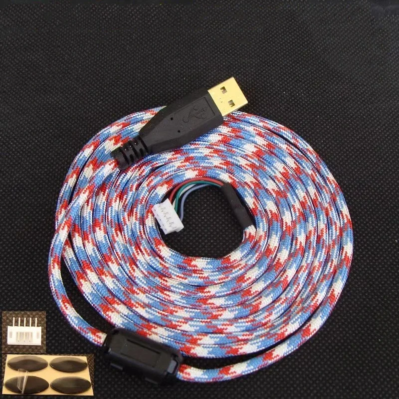 1 Piece USB Paracord Mouse Cable For Microsoft IO1.1 IE3.0 Mice Braiding Wire Line With Free Mouse Skated