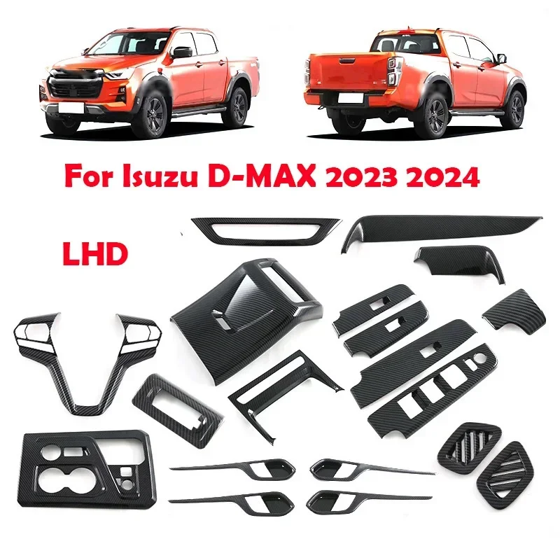 

Для Isuzu D MAX D-MAX DMAX 2023 2024, аксессуары для интерьера, кнопка подъема окна, панель переключателя, панель переключения передач, крышка рулевого колеса