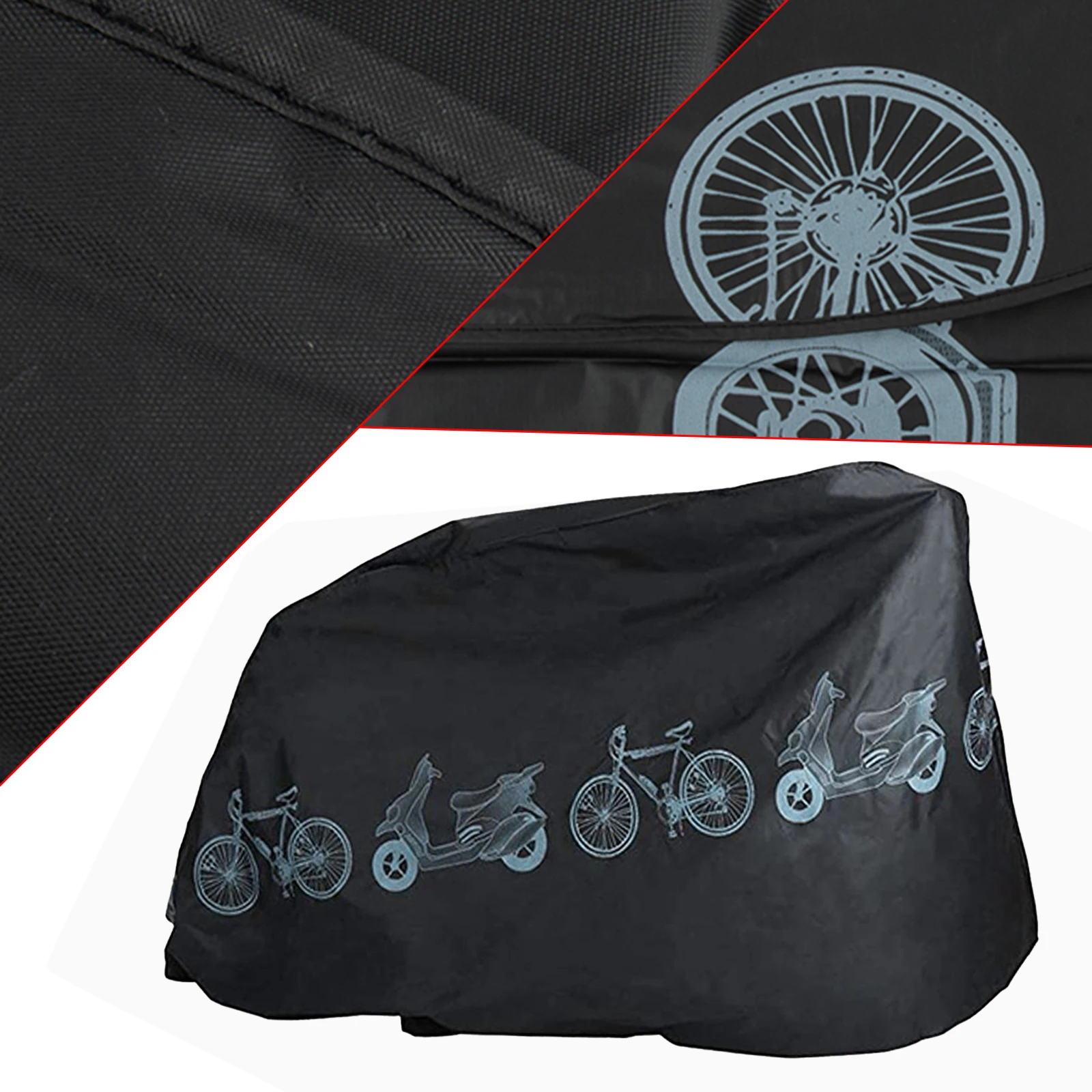 Waterproof Bike Cover Polyester Protects Against Sun Rain Dust Grey Black 180g 200*100 CM Electric Vehicle Bike Accessories