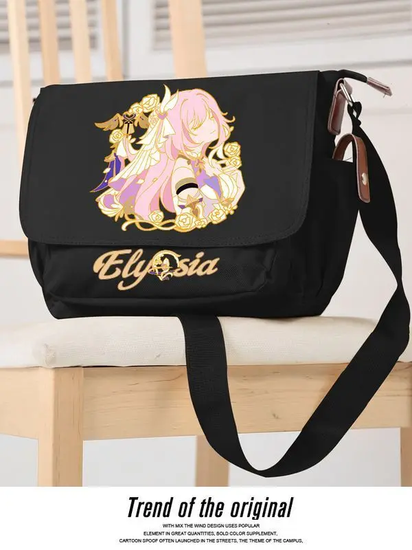 

Honkai Impact 3Rd Merchandise Elysia Anime Two-Dimensional Male And Female Student Youth Large Capacity Shoulder Crossbody Bag
