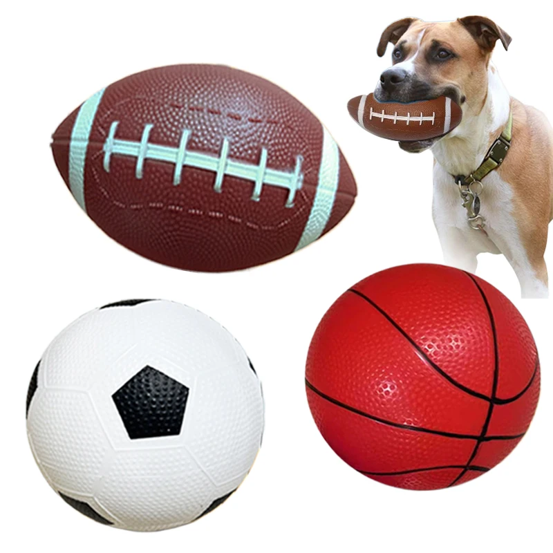 Pelota de juguete para perros con forma de Rugby, juguete elástico para mascotas, ejercicio al aire libre para raza mediana y grande, suministros interactivos para mascotas TMZ, 1 ud.