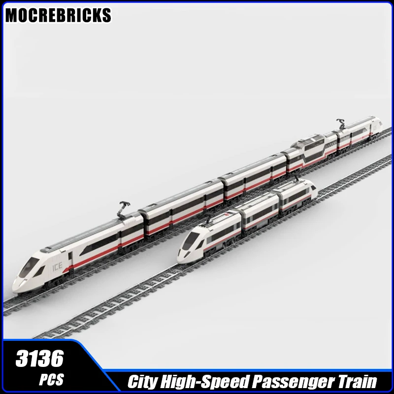 City Rail Germany High-Speed Passenger Train Building Block Locomotive Carriages Model Brick Toy Children Festival Gifts