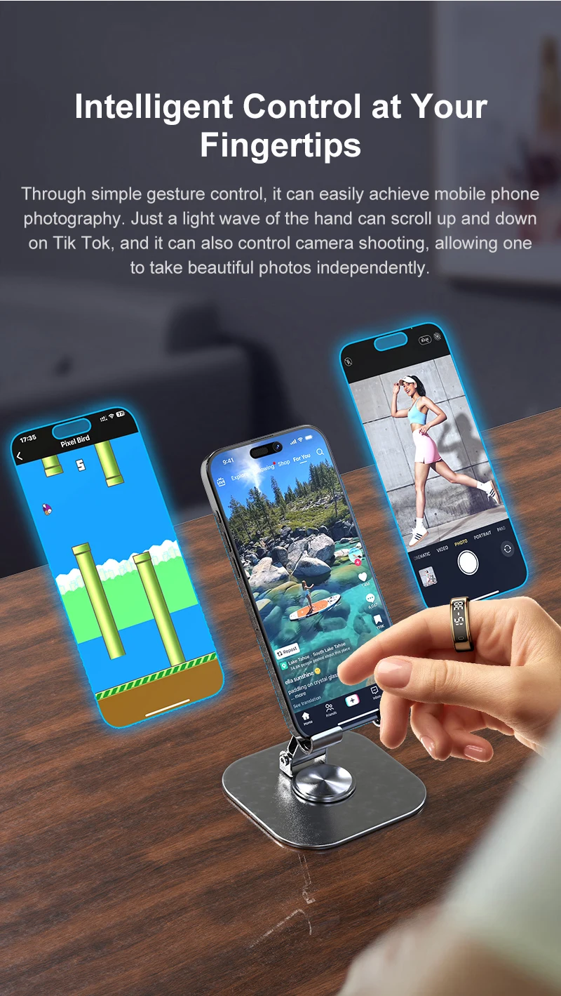 حلقة ذكية من SITOPWEAR 2025 مع شاشة عرض، ذكاء للزوجين للرجال والنساء، مراقب معدل ضربات القلب، جهاز تعقب رياضي بخطوة النوم، حلقة مدخنة ذكية