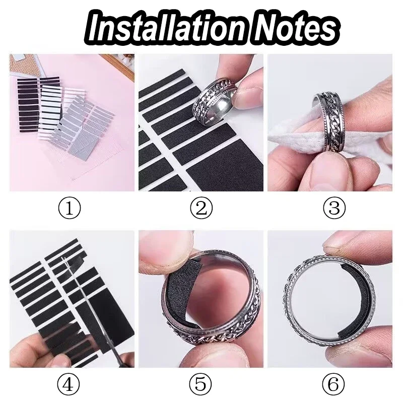 Adesivi universali per riduttori di dimensioni dell'anello Cuscinetti di regolazione invisibili per anelli sciolti Protezione autoadesiva per gioielli