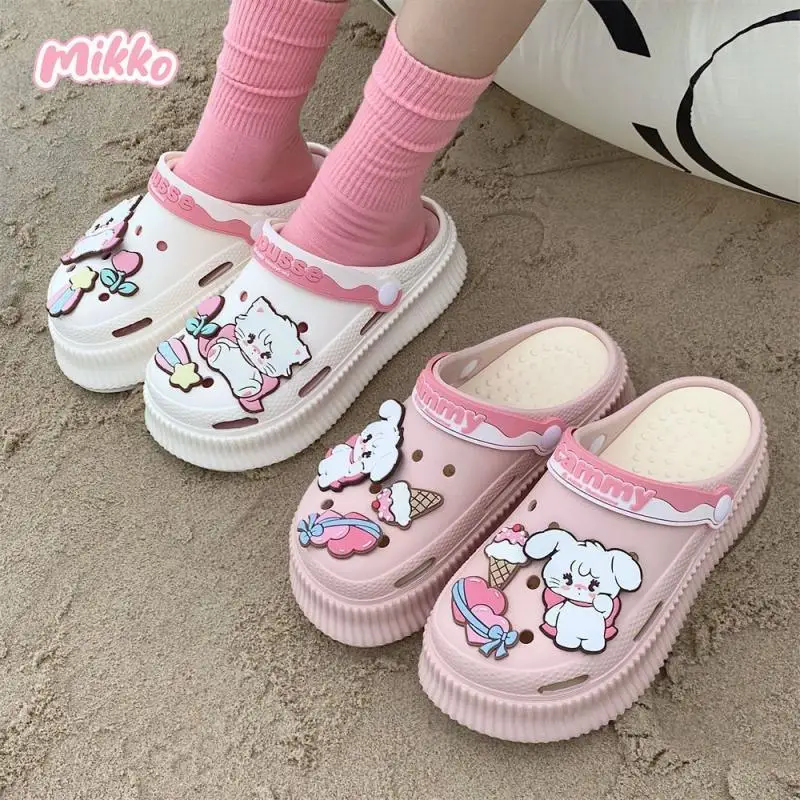 

Kawaii Mikko Cute Mousse Souffle Cammy Latte Slippers Beach Shoes Sandal Casual Home Shoes Ins Cartoon Girl Gift For Girlfriend