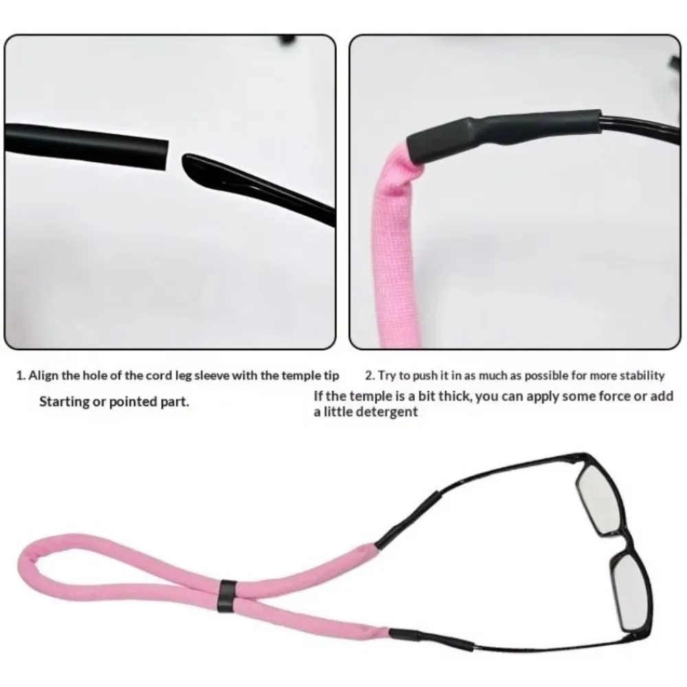 Floating Foam Eyewear Cord Straps Anti Loss Design Adjustable Length Floating Eyewear Straps Foam Core Glass Strap Material