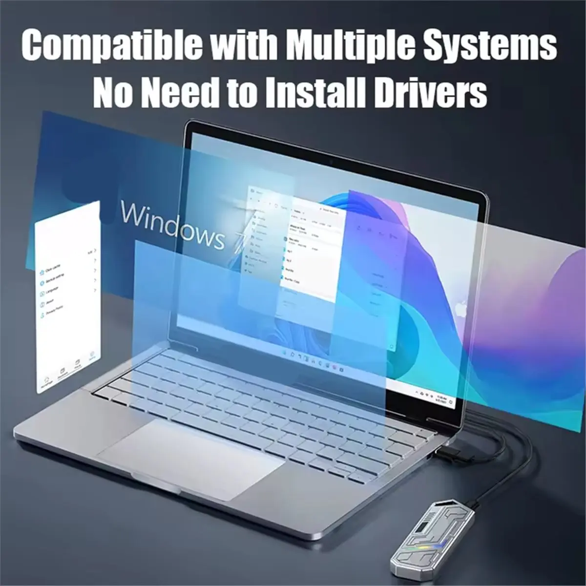 SWXF M.2 NVMe SSD Enclosure Adapter USB 3.2 Gen2 10Gbps USB-C Portable External Case Hard Drive Enclosure for PC Laptop view 5