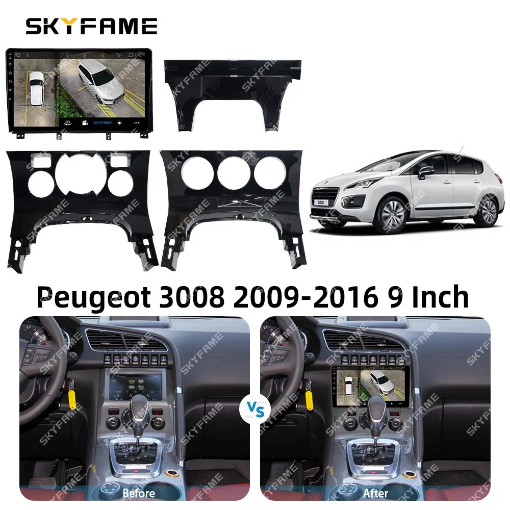 SKYFAME Car Frame Fascia Adapter Canbus Box Android Radio Dash Fitting Panel Kit For Peugeot 3008 308 5008