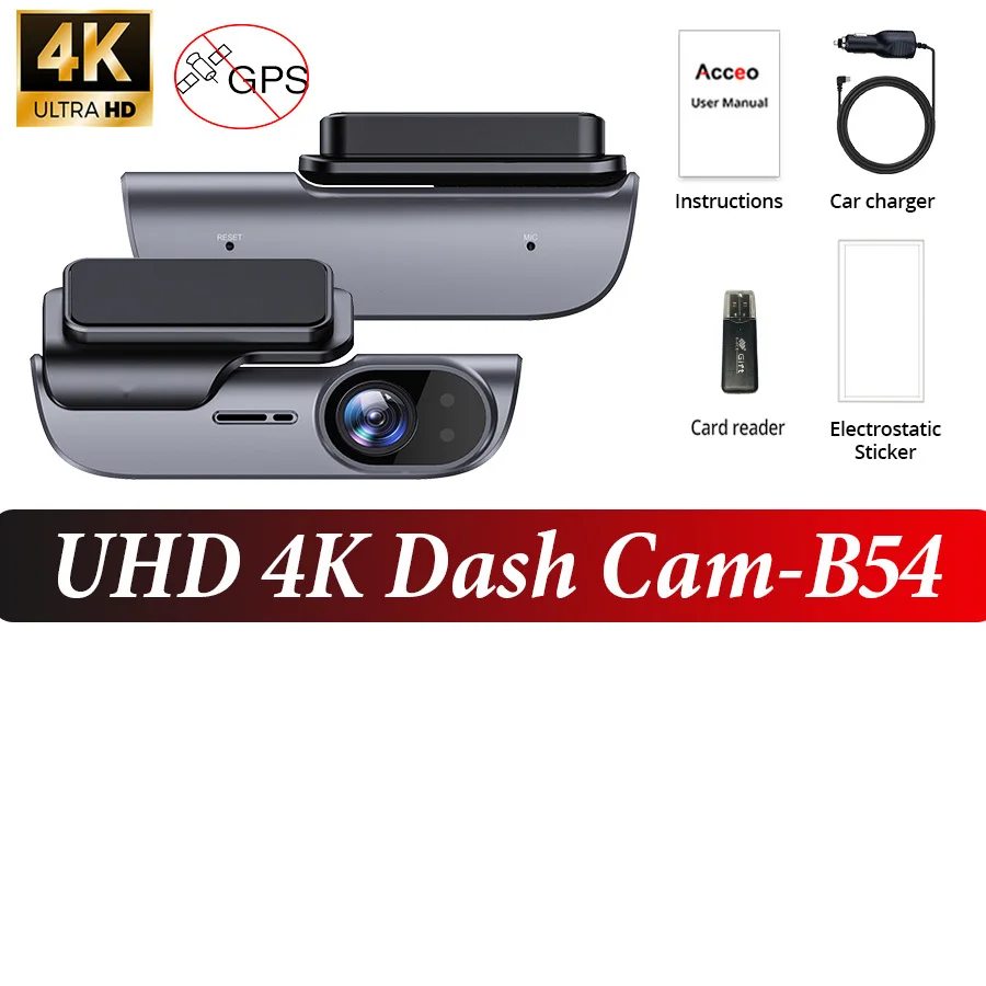 ACCEO 4K Auto-Dashcam Vorne mit Nachtsicht, GPS, WLAN, 24-Stunden-Parkvideoaufzeichnung, Loop-Aufnahme, Auto-Blackbox – Detail 15