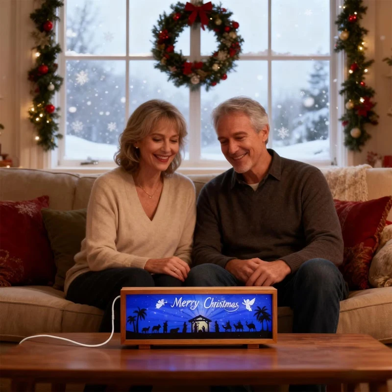 

Рождественская сцена, фонарь, светодиодная декоративная лампа, деревянные рождественские украшения, Рождественская сцена для каминной тумбочки, гостиная-A27R