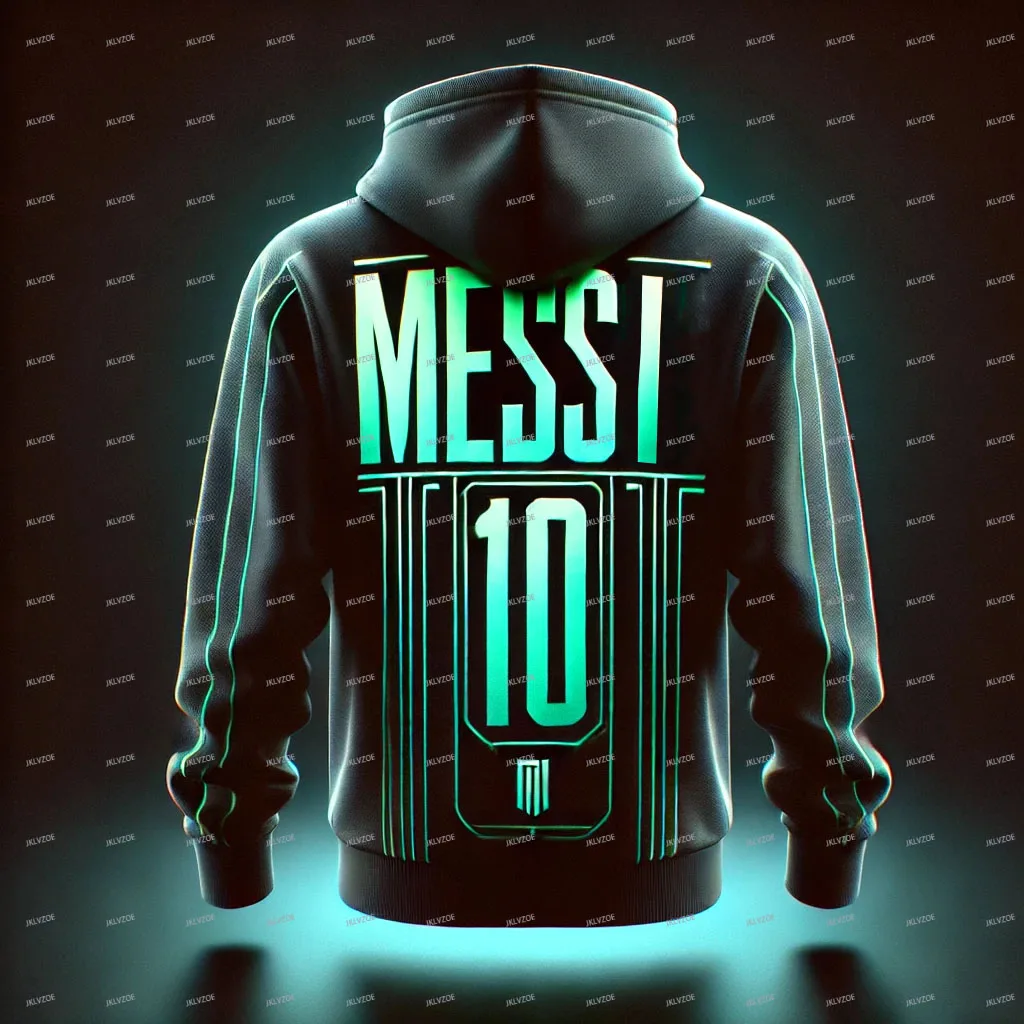 The Latest Men's 3d Printed Pattern Football Superstar Messi Fashion Personality Hoodie Men's Casual Outdoor Sports Hoodie