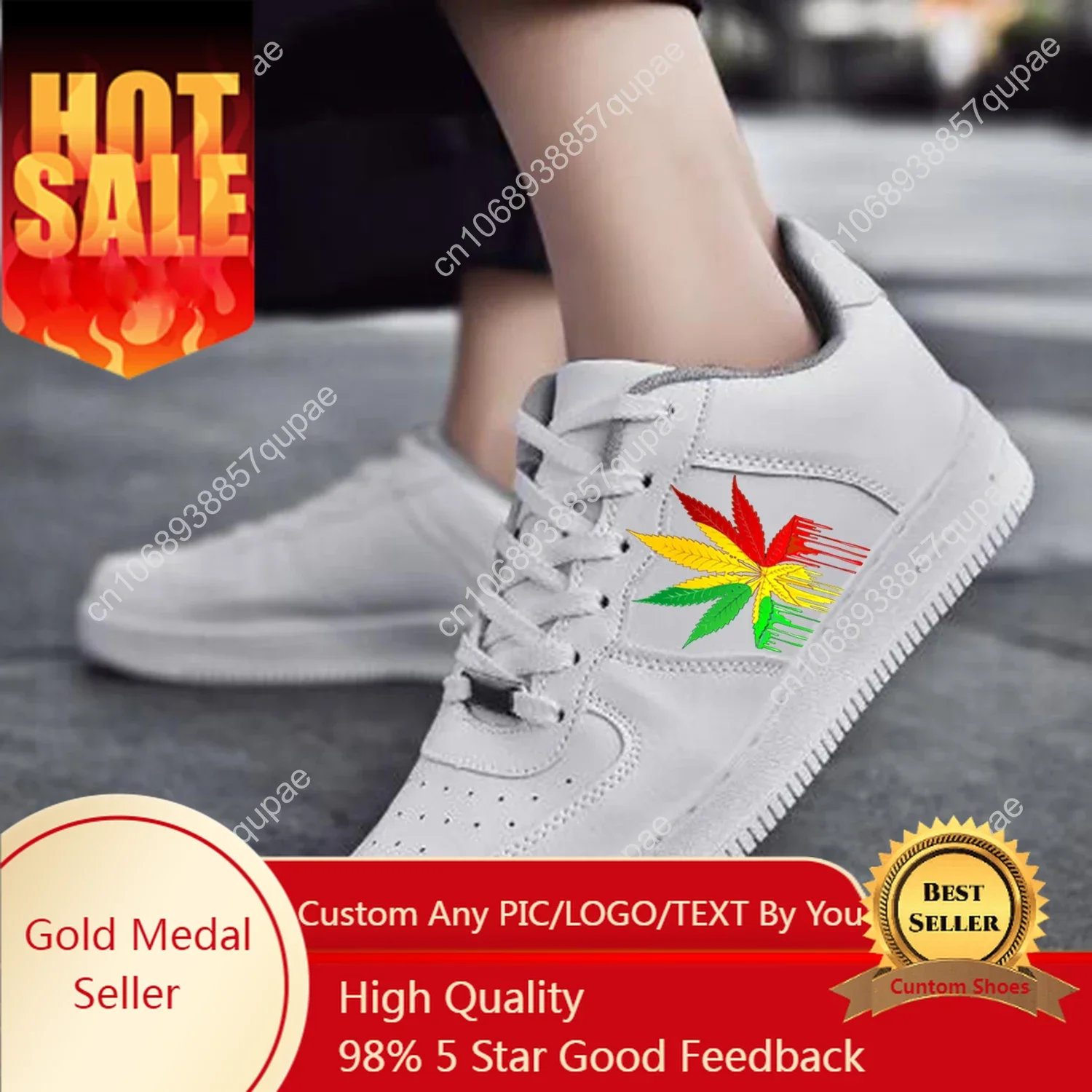 

Leaf Weed Rasta Marijuana Red Yellow Green Art Air Basketball Mens Womens Running Flats Force Sneakers Lace Up Mesh Custom Shoe