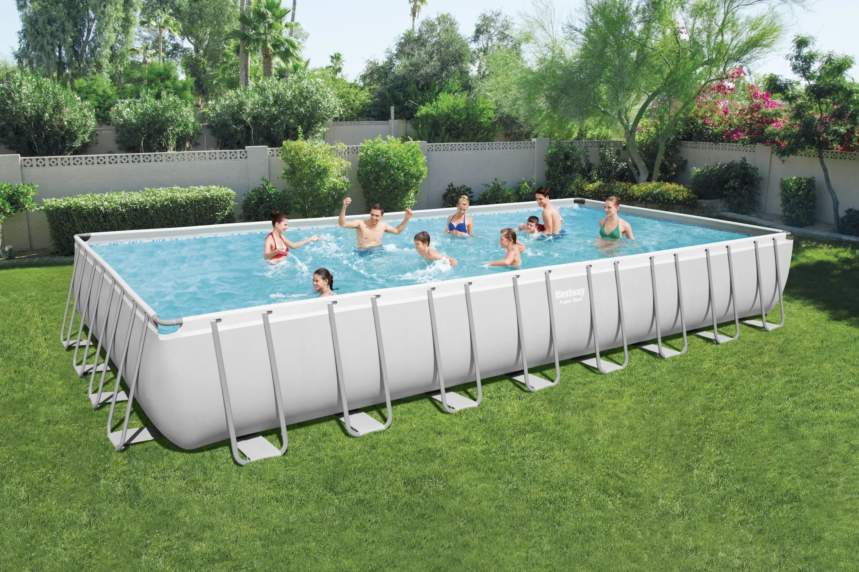 Z For Bestway 56623 Juego de piscina rectangular 9,56 m x 4,88 m x 1,32 m para uso familiar al aire libre Incluye accesorios para piscina