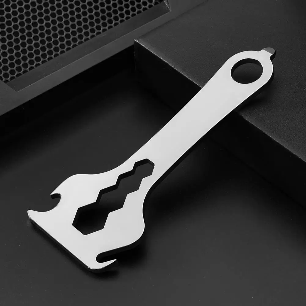Outdoor Bottle Opener Tool Stainless Steel Bottle Opener Multi Tool Keychain Gadget with Wrench Screwdriver Compact for Camping