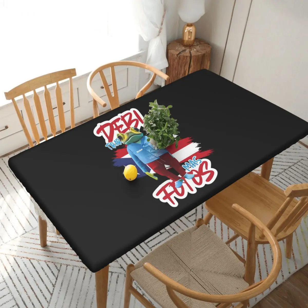 Bad Bunny DTMF Debi Tirar Mas Fotos Custom Rectangular Tablecloth Oilproof Table Cover for Festival Decorations Table Cloth