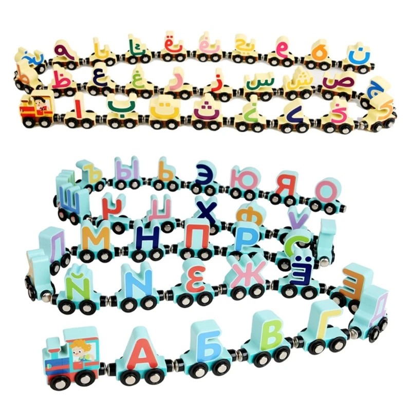 

Educational Arabic/Russian Train Toy for Toddler Children Boys and Girls Building Block Early Education Train Playset