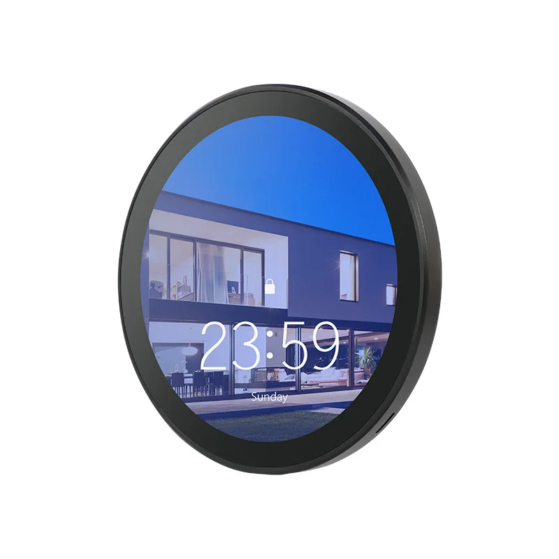 Smart Home System 5\" Round Metal Touch Screen Android POE Tablet Control Panel for Garages Hotels RVs with IPS Display RS485