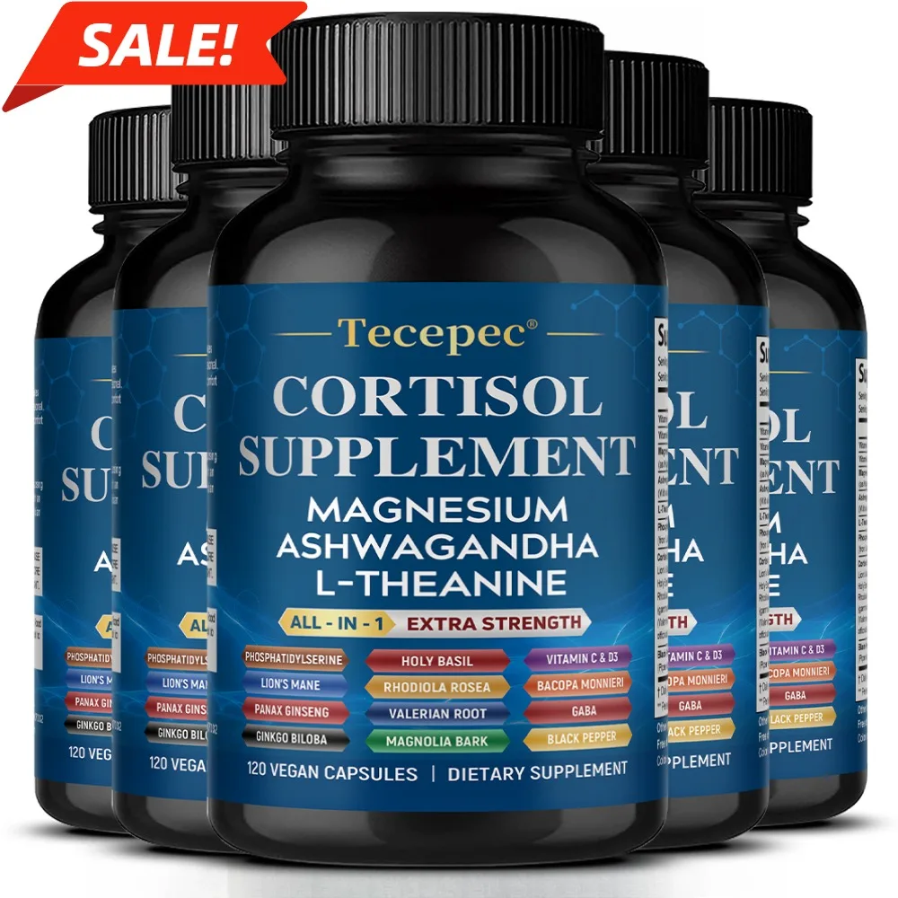 Cortisol Supplement, Hormone Balance, Magnesium, Ashwagandha, Rhodiola, L-Theanine, Mood, Focus, Sleep Support