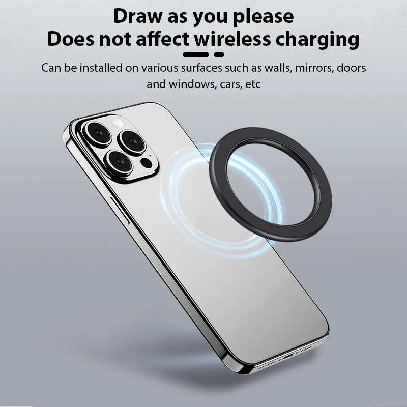 Magnetyczny uchwyt pierścieniowy do iPhone 16 15 14 13 12 Magnetyczny uchwyt ścienny na telefon komórkowy Magnetyczny uchwyt samochodowy Magsafe Uniwersalny