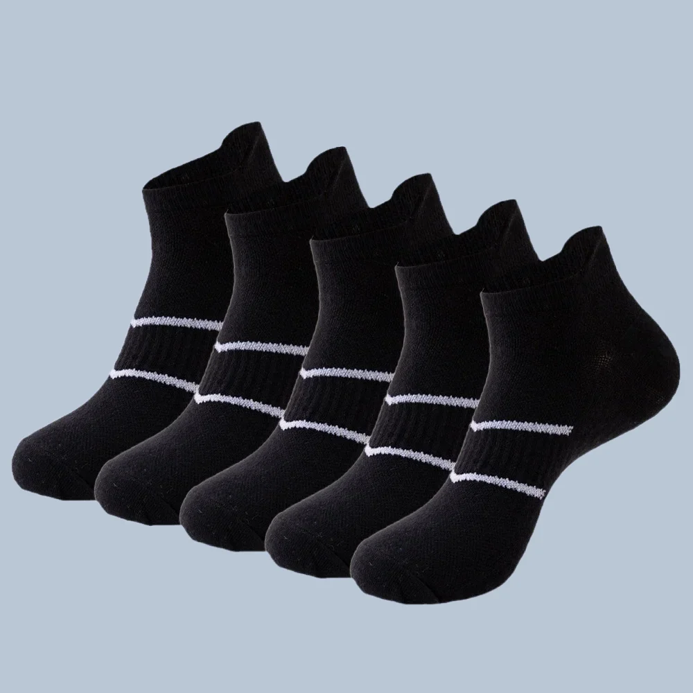 

5 Pairs High Quality Men's Breathable Running Ankle Socks Sweat-Absorbent Deodorant Comfortable Socks Cycling Men's Short Socks