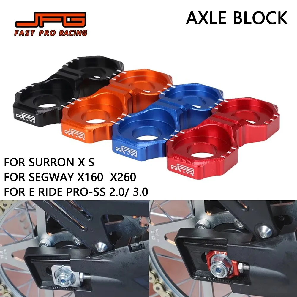 For E Ride Pro-SS 2.0 3.0 Rear Axle Block Motorcycle Accessories Aluminum Chain Adjuster Axle Blocks Dirt Pit Bike Motocross