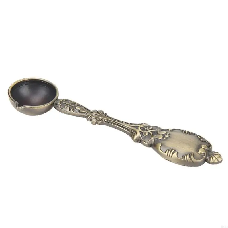 HX6D Vintage Retro Selling Spoon Bronce Selling Selling Spoon Spoon para fusión cuchara para cera sello sellado
