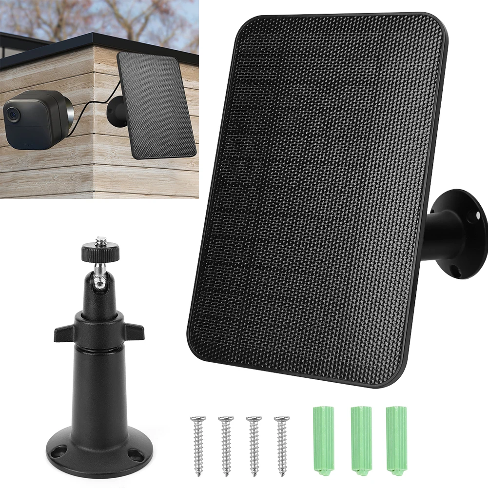 4W 5V Solar Panel 360° Adjustable Mount Solar Panel Charger with 4m Charging Cable&Rubber Plug for Blink Outdoor 4(4th Gen)