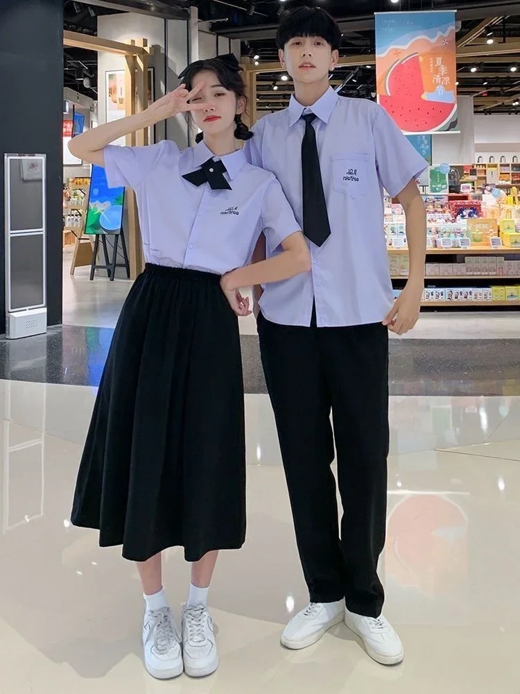 Thai school uniform Thai style jk shirt attached high school style uniform autumn long-sleeved student graduation sports class