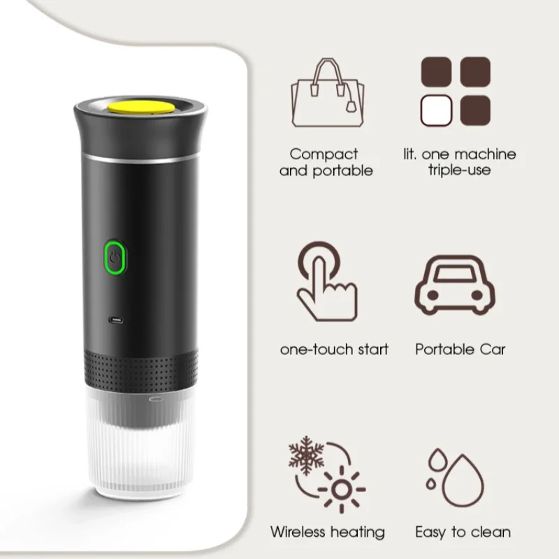 Xiaomi-Máquina de café expresso portátil elétrica sem fio, 3 em 1, cafeteira, cápsula em pó para carro, camping, Youpin, novo