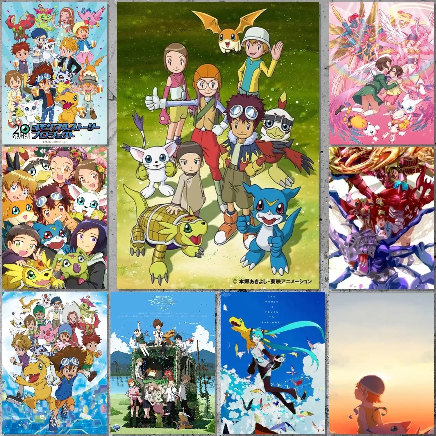 Anime Digimon Adventure Poster Canvas Art Poster and Wall Art Picture Print Modern Family bedroom Decor Posters