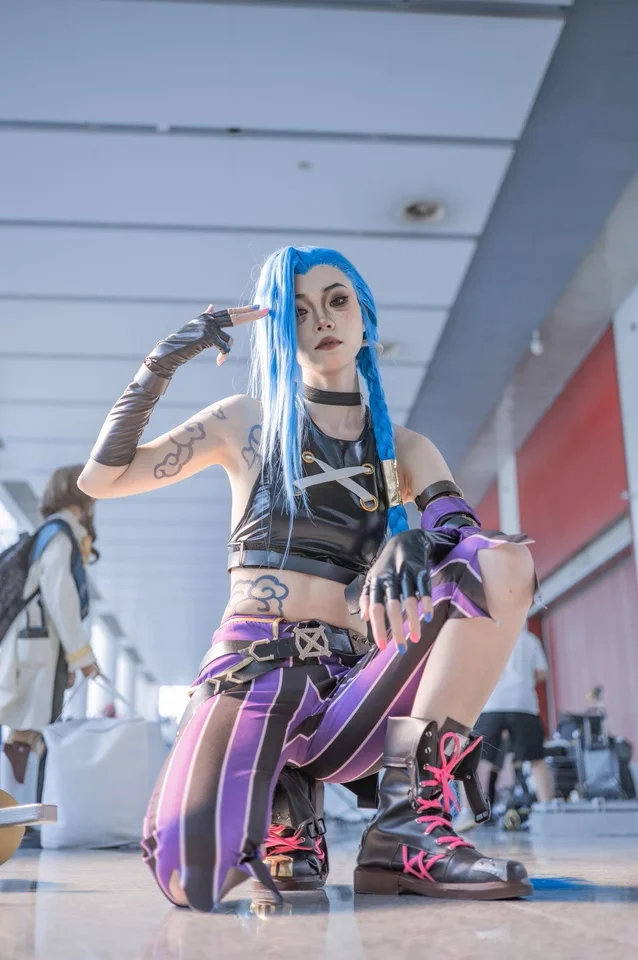 Jinx Cosplay Kostuum Uniform Outfits Halloween Carnaval Pak