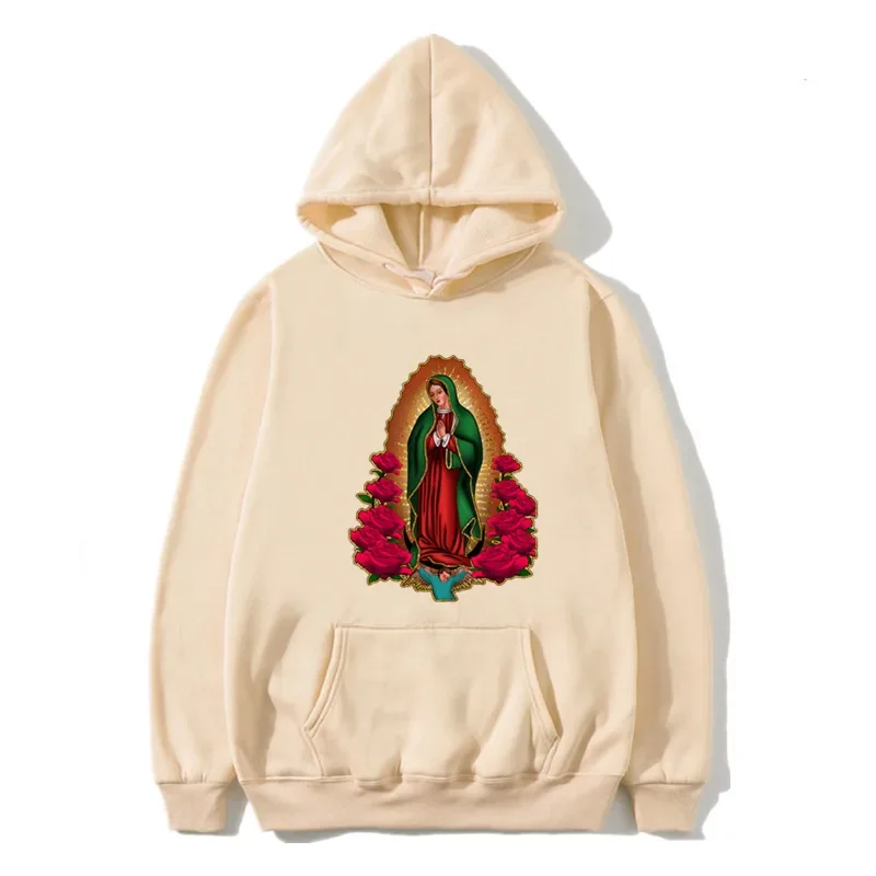 Y2k Virgin Mary Of Guadalupe Printed Hoodies Men Woman Hoodie Streetwear Hooded Sweatshirts Pullovers Unisex Tracksuit Clothing