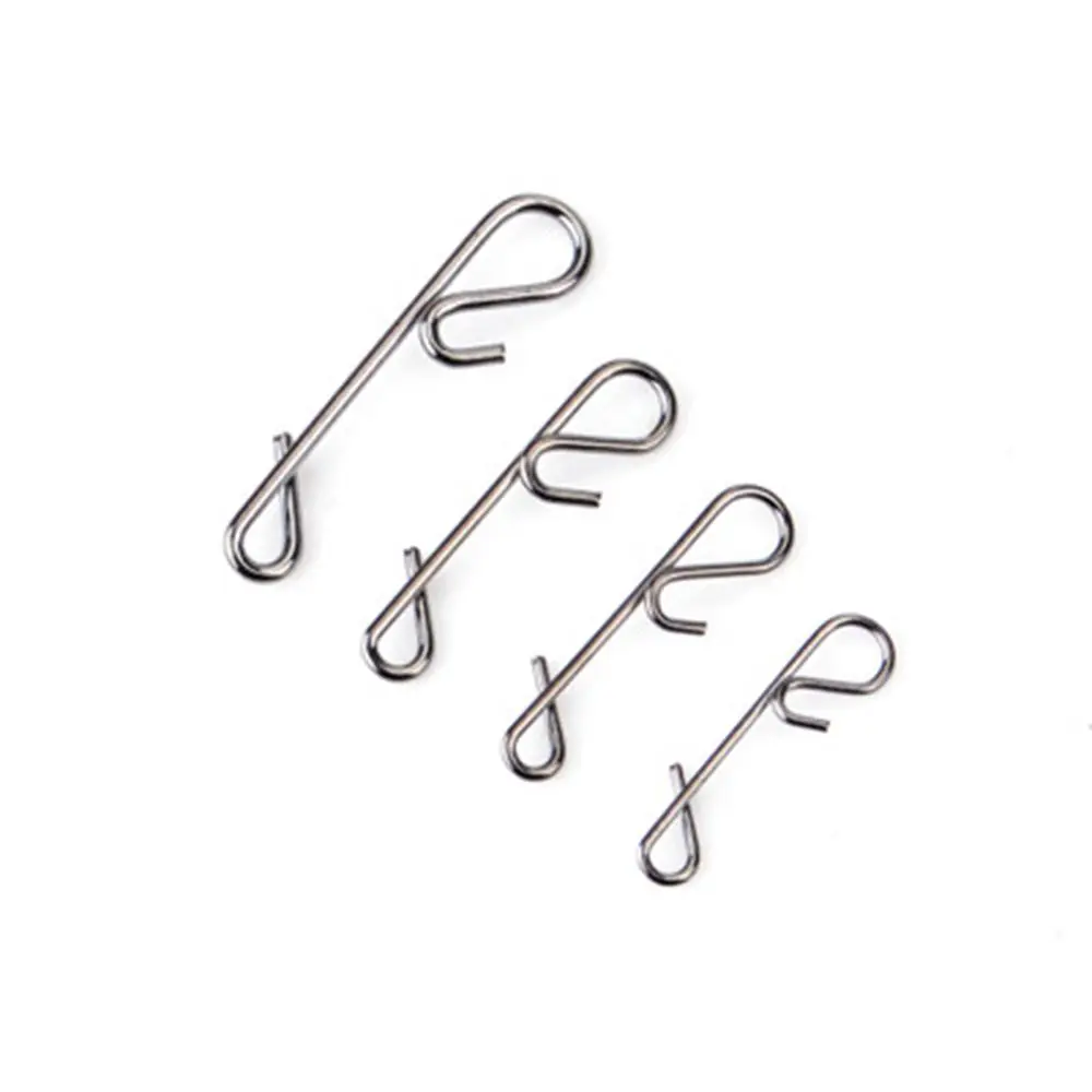 50 pcs Minfishing Fishing Snap Stainless Steel Knotless Connectors Fishing Line Wire Connector Fishing Pin for Carp Fishing