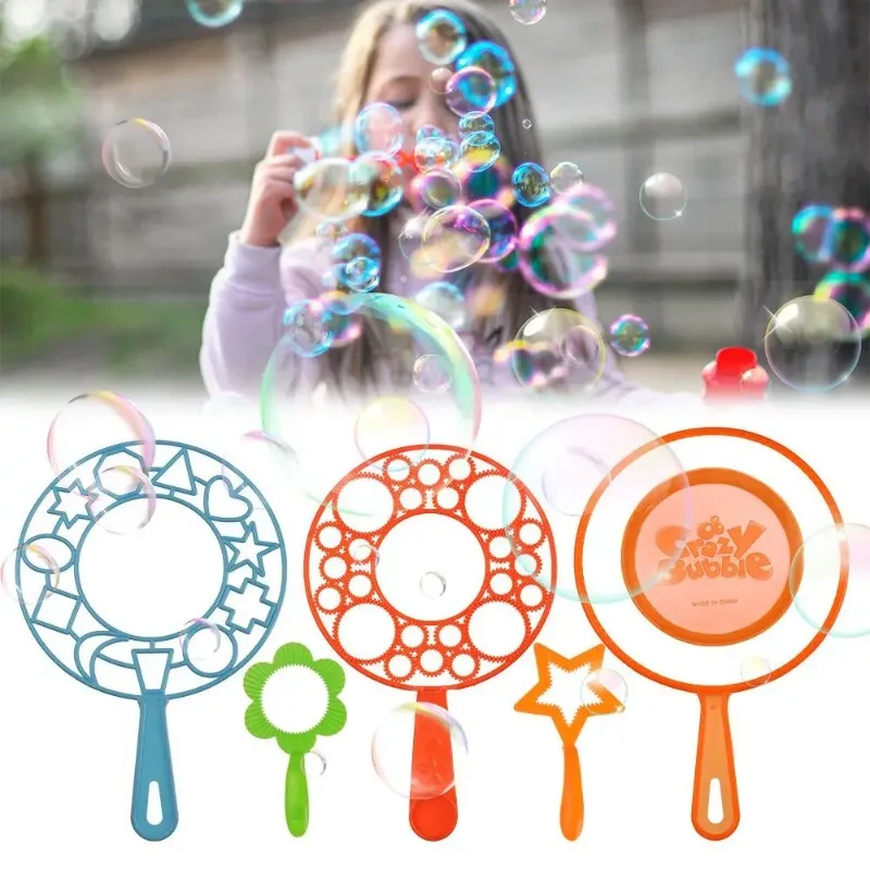 

6Pcs Water Blowing Toys Blowing Bubble Tool Soap Bubble Wand Set Outdoor Kid Fun Toys Parent-child Interactive Toy