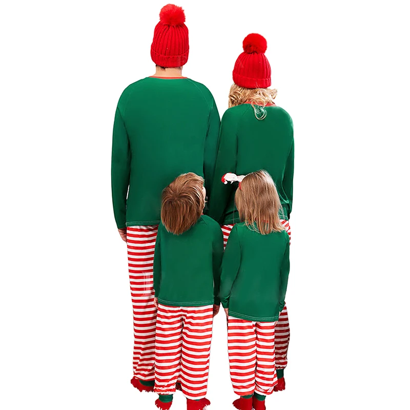 Cozy Family Matching Pajama Set with Festive Reindeer Print Long Sleeve Tops and Comfy Elastic Waist Pants for Holiday