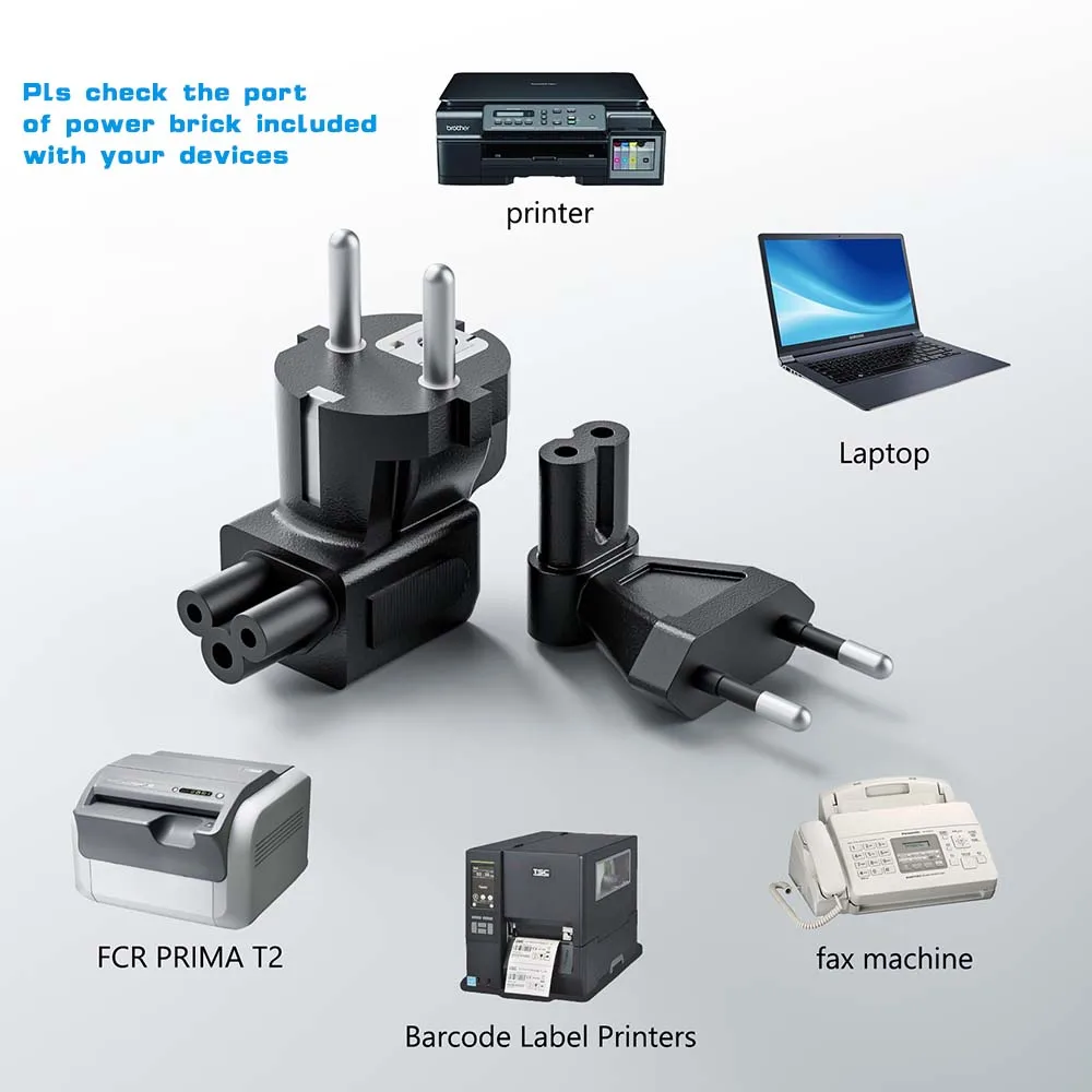 EU Power Cable plug adapter EU PLug to IEC320 C5 Clover Leaf adapter plug CEE 7/16 to C5 CEE 7/7 EURO SCHUKO to -IEC5