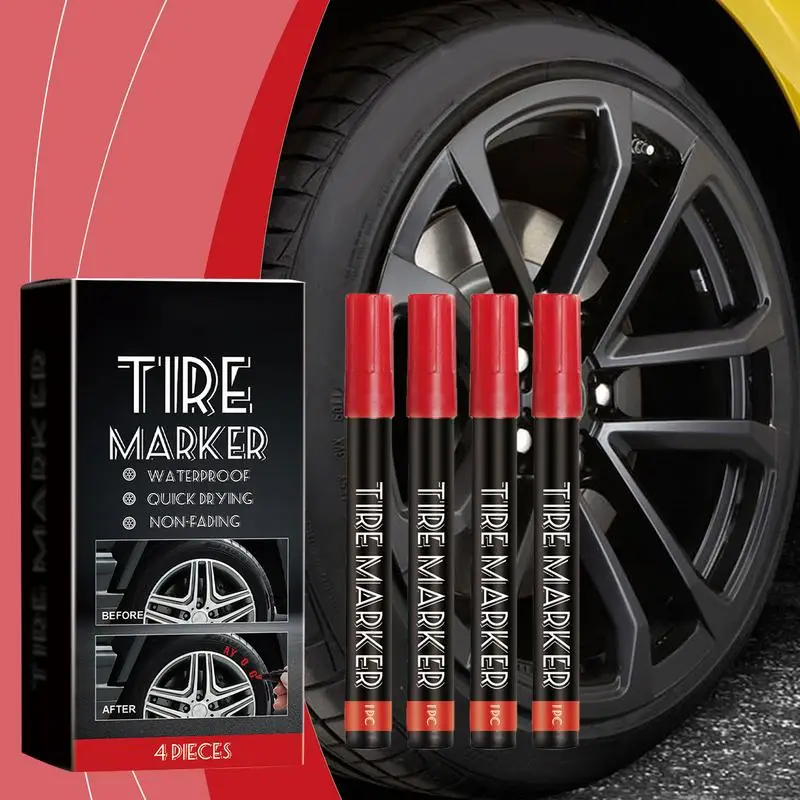 Lettering Paint Drawing Tool Quick Drying Tire Marker Tire Pens Water Proof Tire Paint Pens Medium Nib For Patterns Text