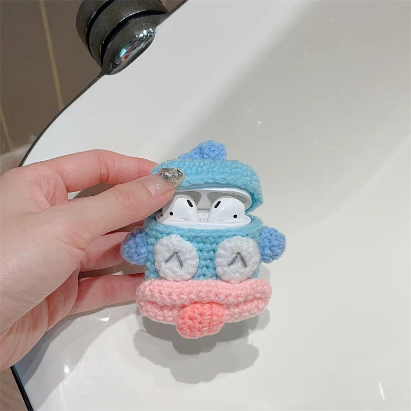 Woolen Knit Cartoon Fish Case para AirPods, Earbuds Bluetooth, caixa de carregamento, capa protetora do fone de ouvido, Airpod Pro