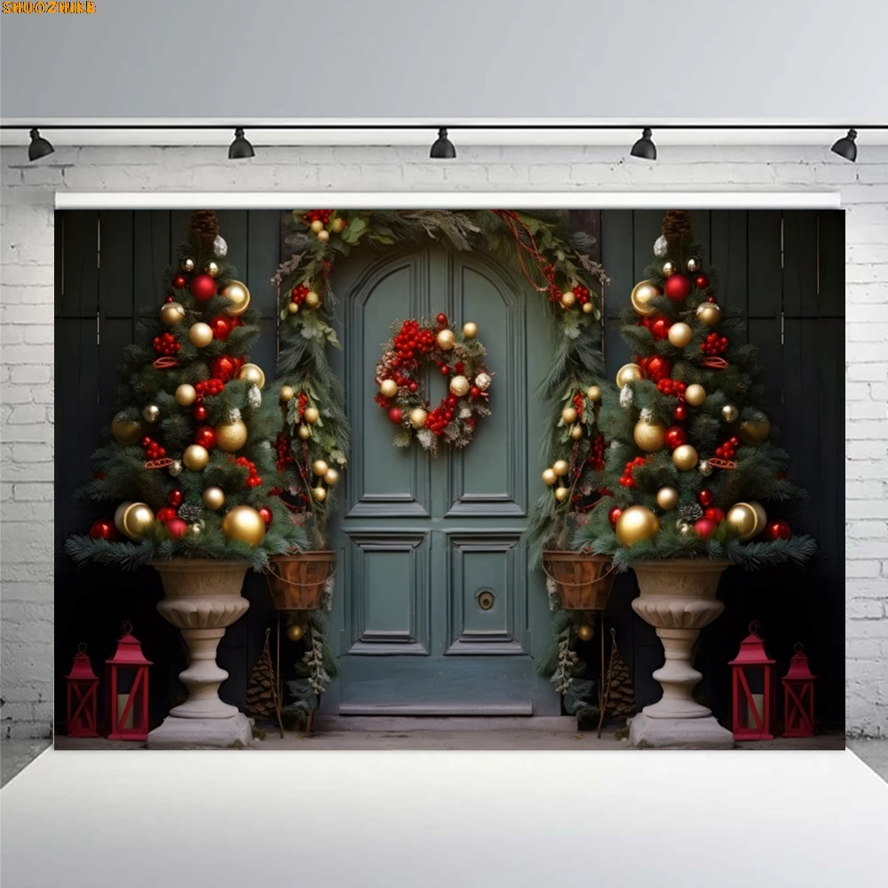 クリスマス写真背景暖炉クリスマスツリーギフトテディベアナヴィダードファミリーパーティーデコレーション背景写真スタジオ