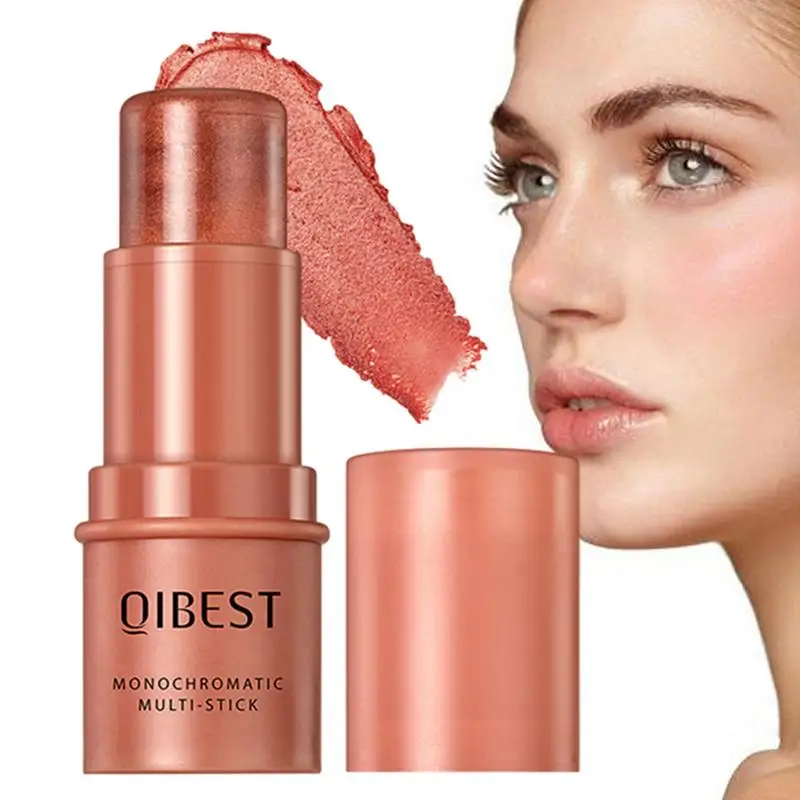 1 Stuks Crème Blush Stick Sterk Gepigmenteerde Stok Blush Langdurige Blush Make-Up Wangen Gezicht En Wenkbrauw Natuurlijke Glow Blush