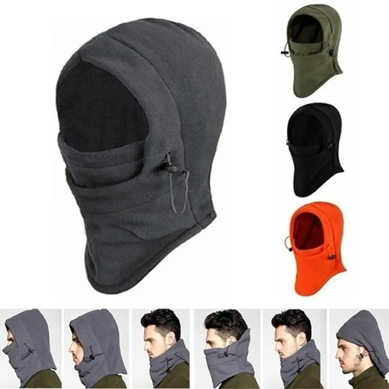 Unisex Women Men Polar Fleece Hood Hat Casual  Beanie Ski Snow Cap Snood Scarf Warmer Thermal Winter Cold Resistance