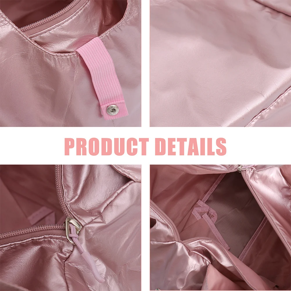 Pink Large Capacity Waterproof Travel Yoga Bag for Sports Fitness Training Camping Hiking Shoulder Handbag with Shoe Compartment