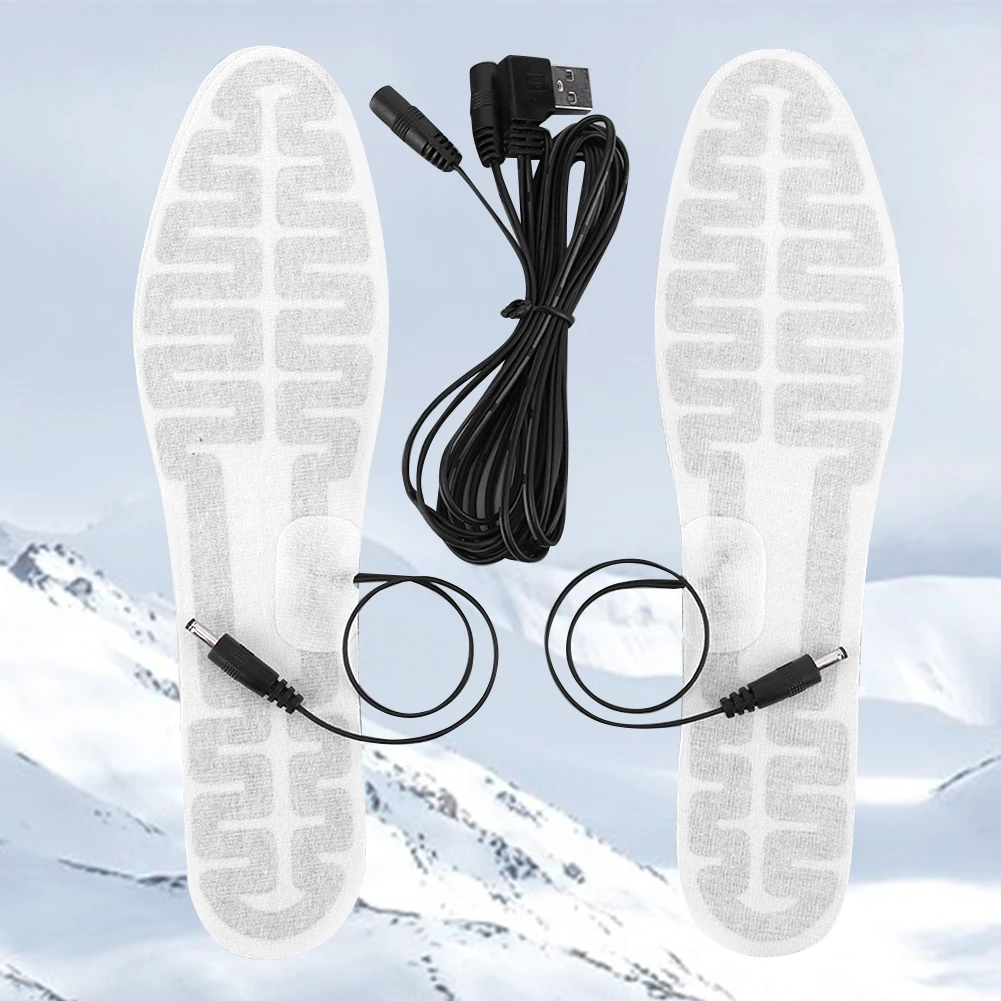 Solette per scarpe riscaldate USB Pellicola scaldapiedi 10W Cuscinetto riscaldante elettrico per piedi Soletta riscaldante per sport invernali all'aria aperta