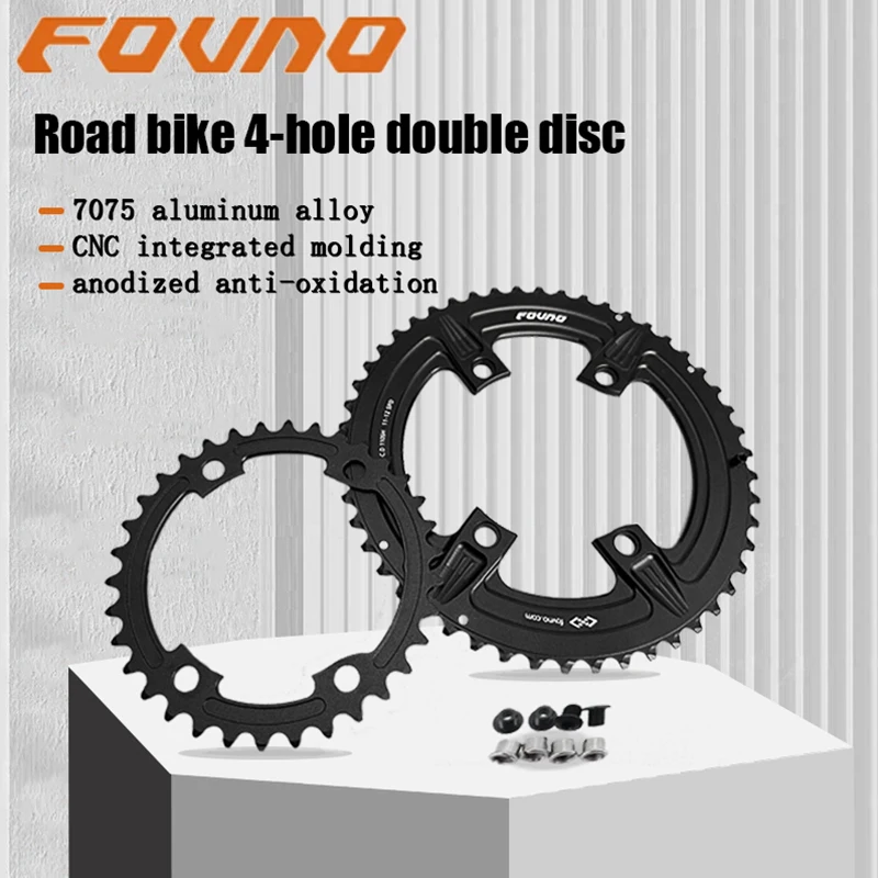 FOVNO Chainring 110BCD Road Bike Crank Chainring Wheel 2X 50-34T 52-36T 53-39T For Shimano 5800 R7000 R8000 R8100 Bicycle Crown