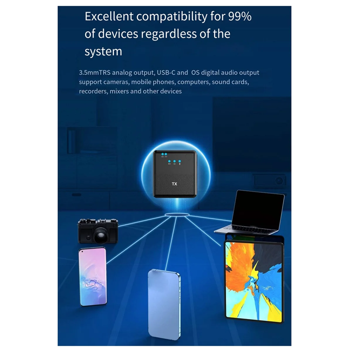 POP-lNew Microfono lavalier wireless Trasmissione in diretta Breve video Radio Microfono Riduzione del rumore Wireless