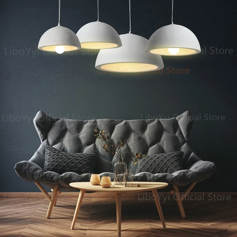 Nordic restaurant wabi sabi e27 led pendant light modern cafe bedroom led chandelier light bar dining room decor suspend lamp