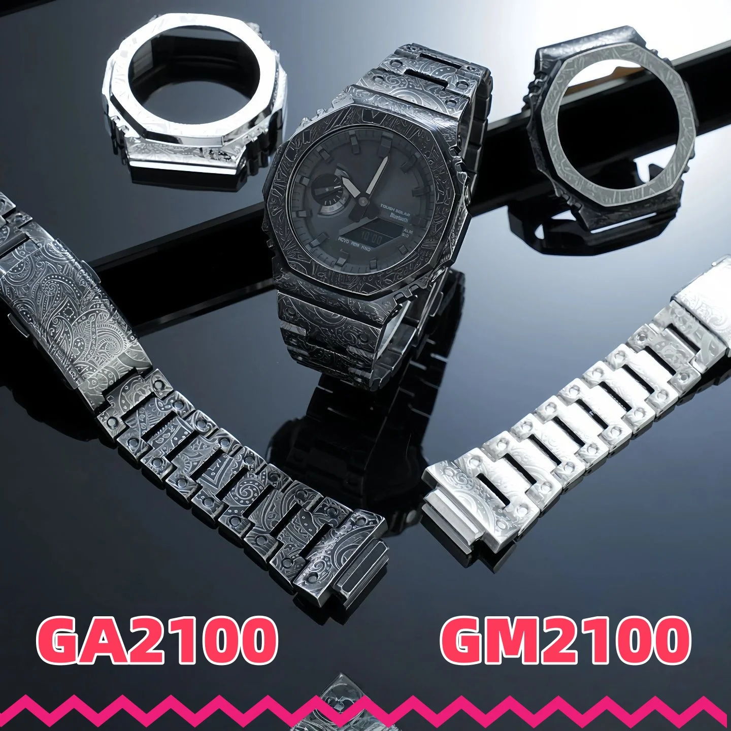 GA2100 GM2100 Chrome Hearts Crafted Stainless Steel Customisation Series: Vintage Engraved Series