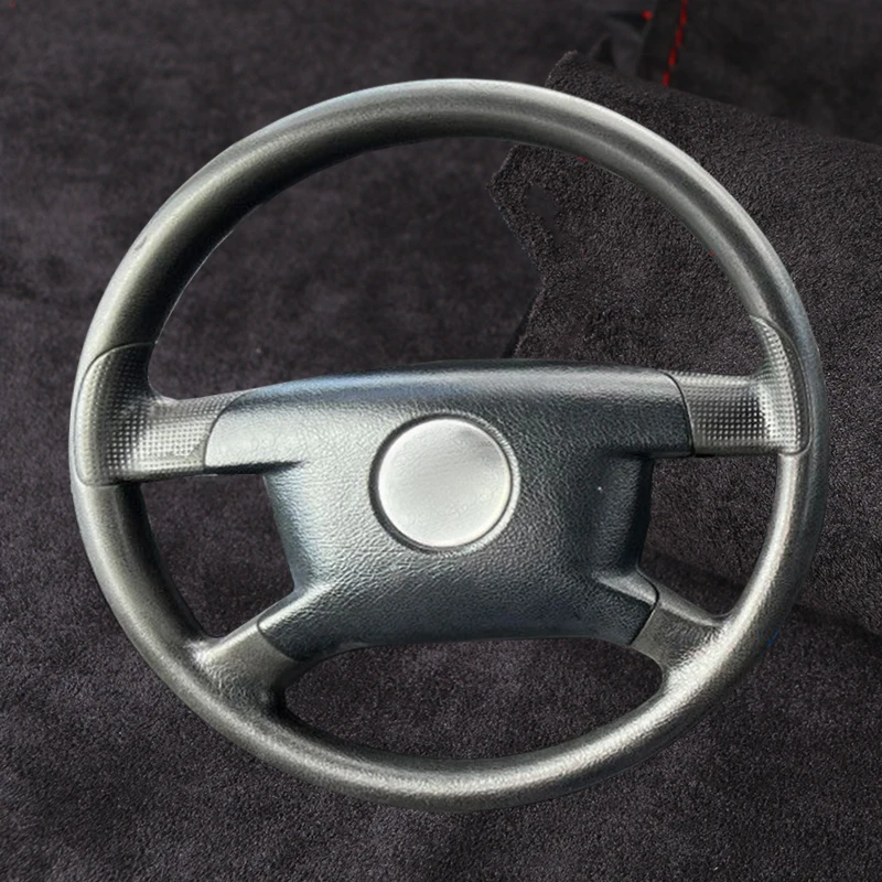 Customized Car Steering Wheel Cover For Volkswagen VW Caddy Caravelle Transporter T5 DIY Black Suede Auto Steering Wheel Wrap