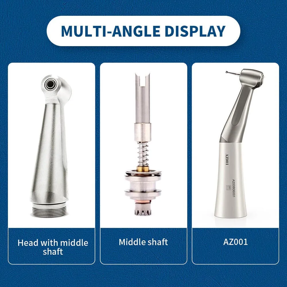 Azdent Dental Contra Angle Handpiece, Baixa Velocidade, Botão, 1:1 Direct Drive, Relação de Engrenagens, Aplicar para Burs CA, 2.35mm, 20.000 rpm